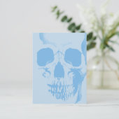 Skull Face Blue Briefkaart (Staand voorkant)