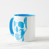 Skull Face Blue Mok (Voorkant links)
