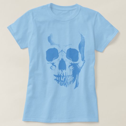 Skull Face Blue T-Shirt (Design voorkant)