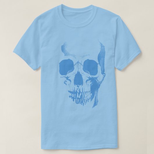 Skull Face Blue T-Shirt (Design voorkant)