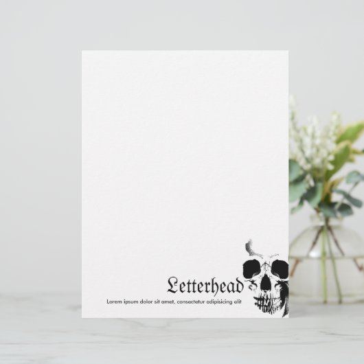 Skull Face Briefhoofd Ontwerp (Staand voorkant)