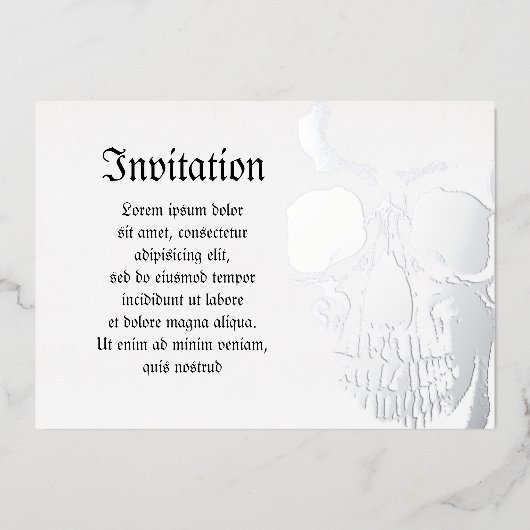 Skull Face Folie Uitnodiging (Voorkant)