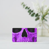 Skull Face Gothic Neon Paars Black Tattoo Shop Contactkaartje (Staand voorkant)