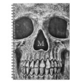Skull Face Gothic White Cool Macabre Notitieboek (Voorkant)
