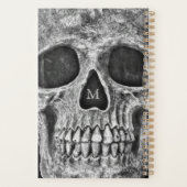 Skull Face Gothic White Cool Macabre Planner (Achterkant)