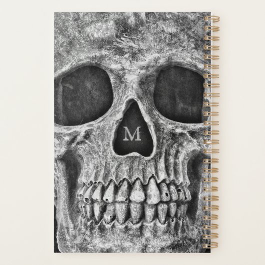 Skull Face Gothic White Cool Macabre Planner (Achterkant)