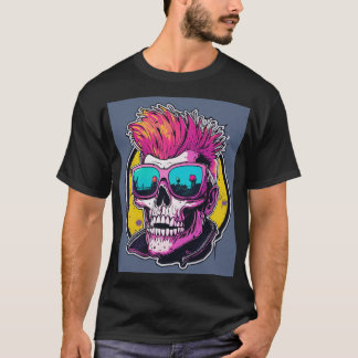 "Skull Face Graphic T-shirt" T-shirt