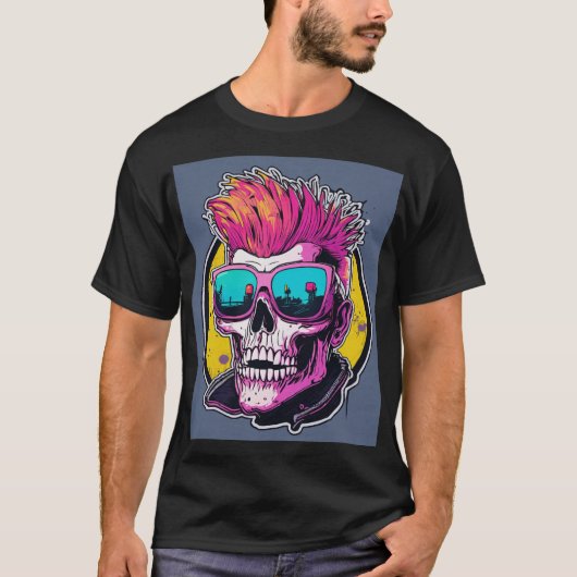 "Skull Face Graphic T-shirt" T-shirt (Voorkant)