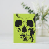 Skull Face Green Briefkaart (Staand voorkant)