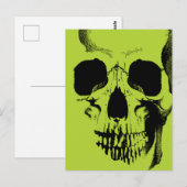 Skull Face Green Briefkaart (Voorkant / Achterkant)