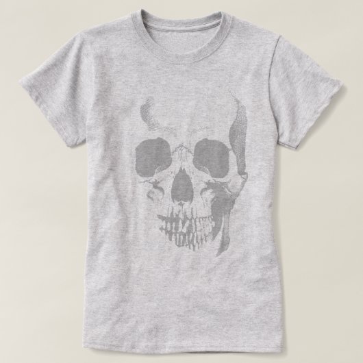 Skull Face Grey T-Shirt (Design voorkant)
