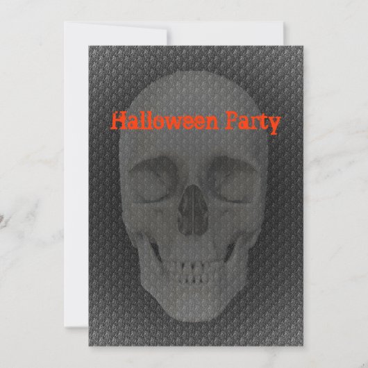 Skull Face Halloween Invitation Kaart (Voorkant)