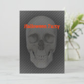 Skull Face Halloween Invitation Kaart (Staand voorkant)