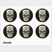 Skull Face Molon Labe Ronde Sticker (Vel)