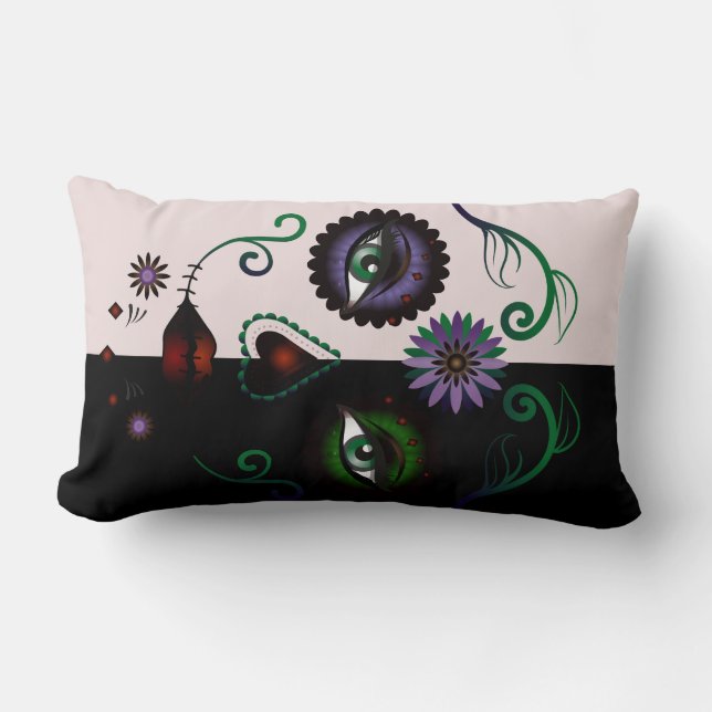 Skull Face Pillow - Sugar Skull Abstract Kussen (Voorkant)