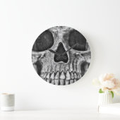 Skull Face sluit gothic Black en White Design op Grote Klok (Huis)
