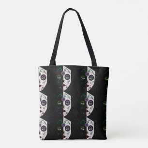 Skull Face Woman Mask Purse Canvas tas