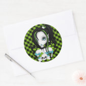 Skull Faery Ronde Sticker (Envelop)