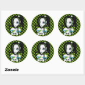 Skull Faery Ronde Sticker (Vel)