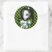 Skull Faery Ronde Sticker (Tas)