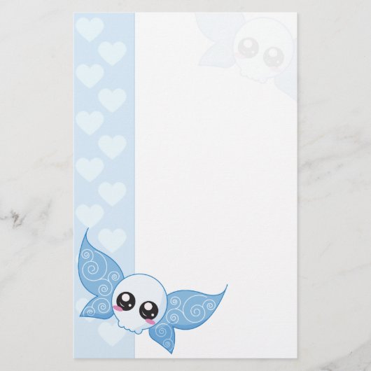 Skull Fairy - Blauw Briefpapier (Voorkant)