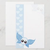 Skull Fairy - Blauw Briefpapier (Voorkant / Achterkant)