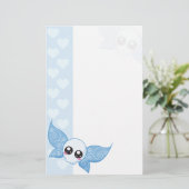 Skull Fairy - Blauw Briefpapier (Staand voorkant)