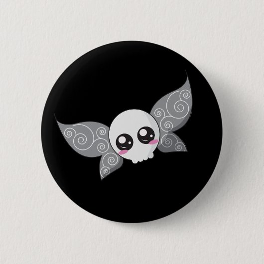 Skull Fairy - Grijs Ronde Button 5,7 Cm (Voorkant)