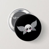 Skull Fairy - Grijs Ronde Button 5,7 Cm (Voorkant /achterkant)