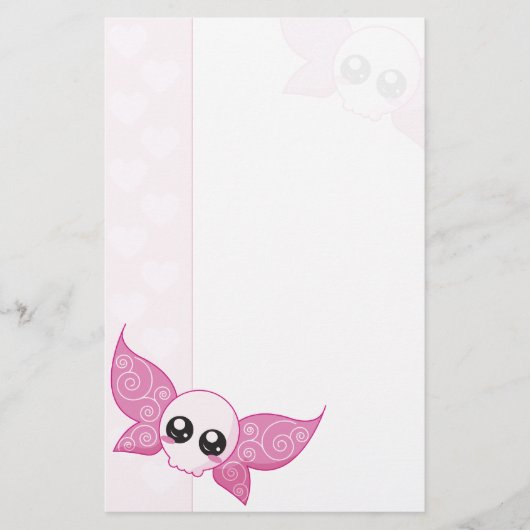 Skull Fairy Pink Briefpapier (Voorkant)