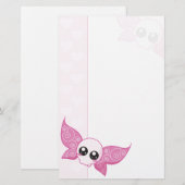 Skull Fairy Pink Briefpapier (Voorkant / Achterkant)