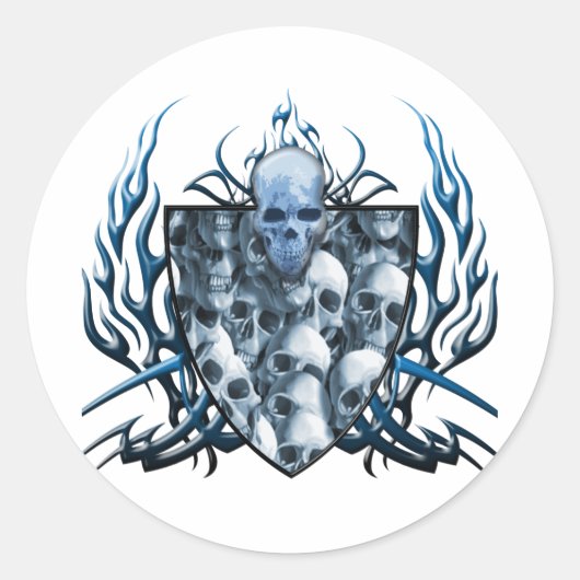 Skull-familie Ronde Sticker (Voorkant)