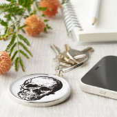 Skull Fantasy Art Rock Punk Heavy Metal Sleutelhanger (Zijkant)