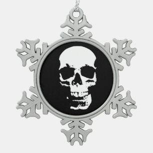 Skull Fantasy Art Rock Punk Heavy Metal Tin Sneeuwvlok Ornament