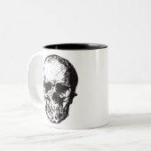 Skull Fantasy Art Rock Punk Heavy Metal Tweekleurige Koffiemok (Voorkant links)