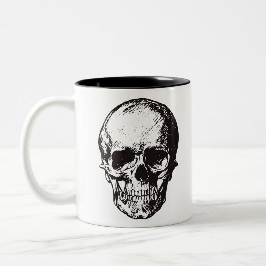 Skull Fantasy Art Rock Punk Heavy Metal Tweekleurige Koffiemok (Links)