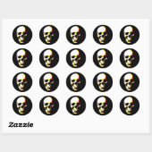 Skull Fantasy Art Rocker Ronde Sticker (Vel)