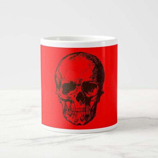 Skull Fantasy Pop Art Rock Punk Heavy Metal Red Grote Koffiekop (Voorkant)