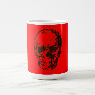 Skull Fantasy Pop Art Rock Punk Heavy Metal Red Koffiemok