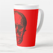 Skull Fantasy Pop Art Rock Punk Heavy Metal Red Latte Mok (Rechterhoek)