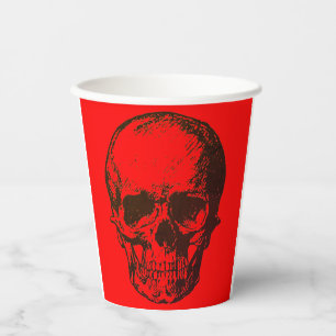 Skull Fantasy Pop Art Rock Punk Heavy Metal Red Papieren Bekers