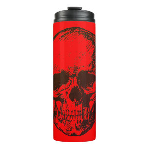 Skull Fantasy Pop Art Rock Punk Heavy Metal Red Thermosbeker