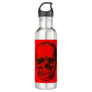 Skull Fantasy Pop Art Rock Punk Heavy Metal Red Waterfles
