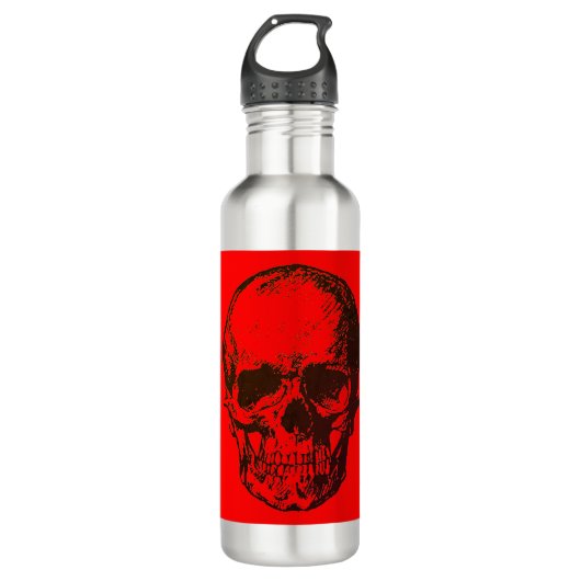 Skull Fantasy Pop Art Rock Punk Heavy Metal Red Waterfles (Voorkant)