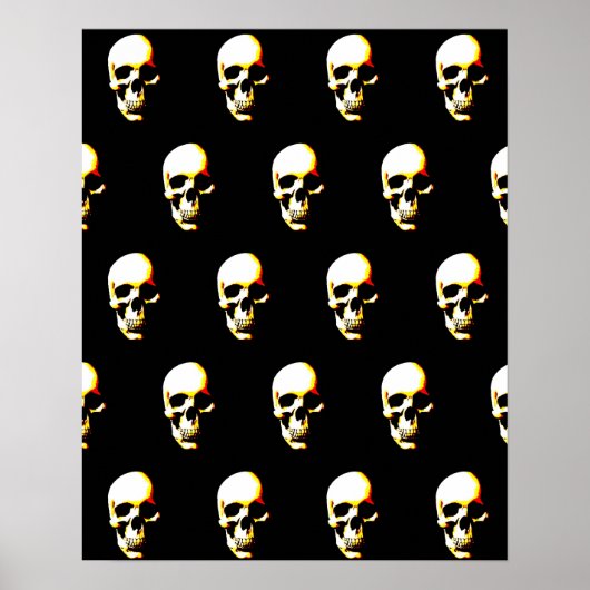 Skull - Fantasy Punk Rock Pop Art Poster (Voorkant)