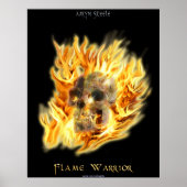 SKULL & FIERY FLAMES Aaryn Steele Art Poster (Voorkant)