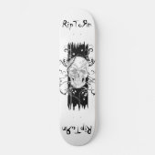 Skull & Filigree Black en white Skateboard Deck (Voorkant)