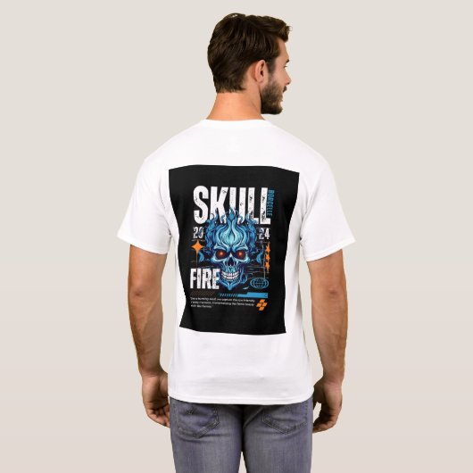 Skull Fire 2026 Premium Oversized T-Shirt met acht (Achterkant volledig)