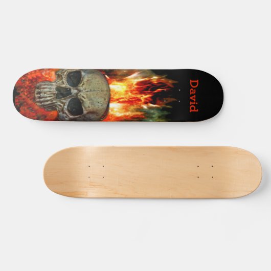 Skull Fire Flams Custom Skateboard (Horizontaal)
