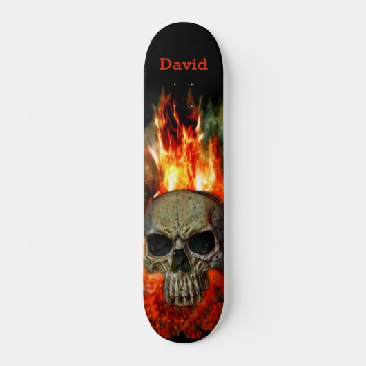 Skull Fire Flams Custom Skateboard (Voorkant)